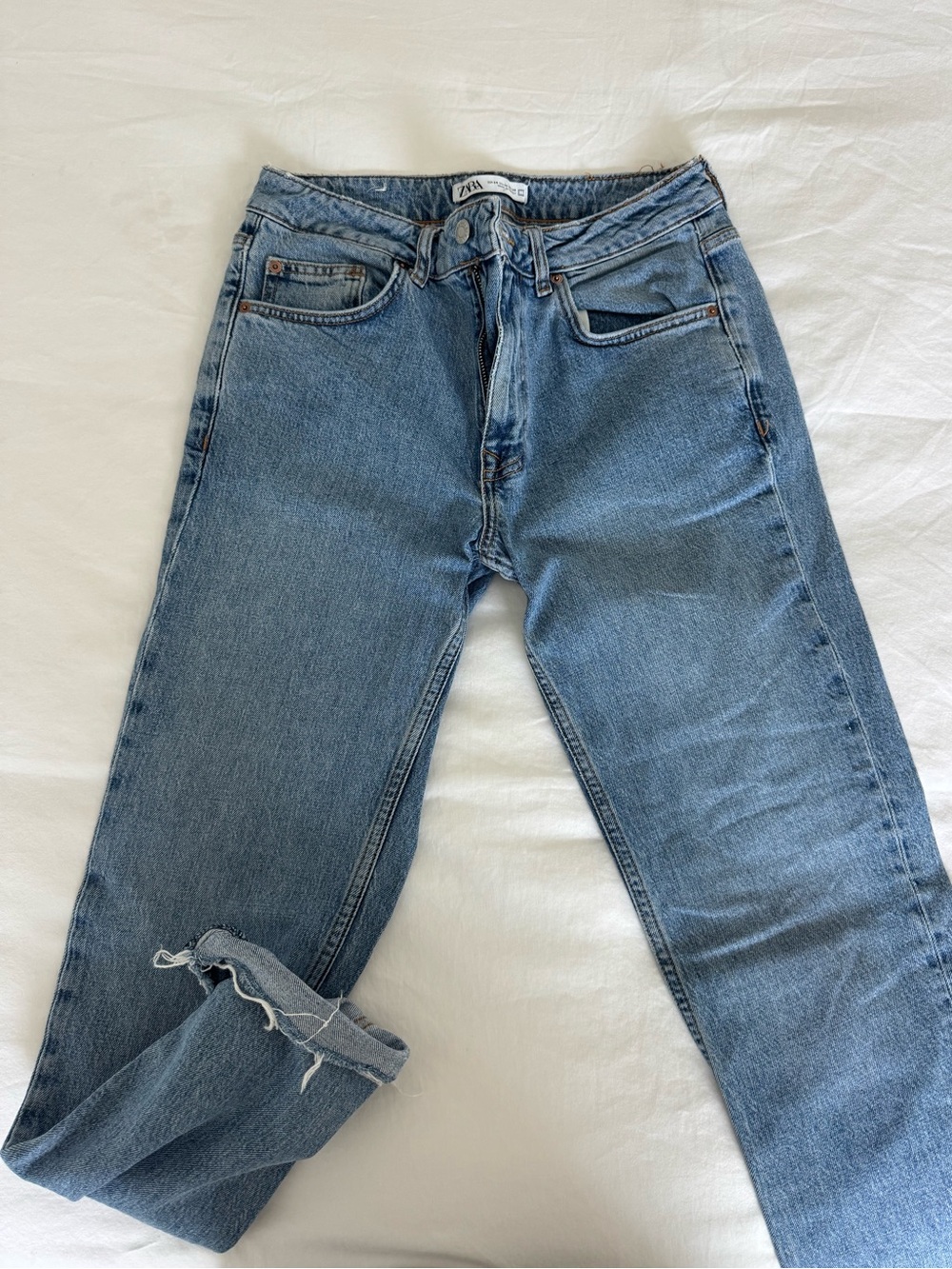Zara Men Slim Straight Jeans - Mid Wash Blue